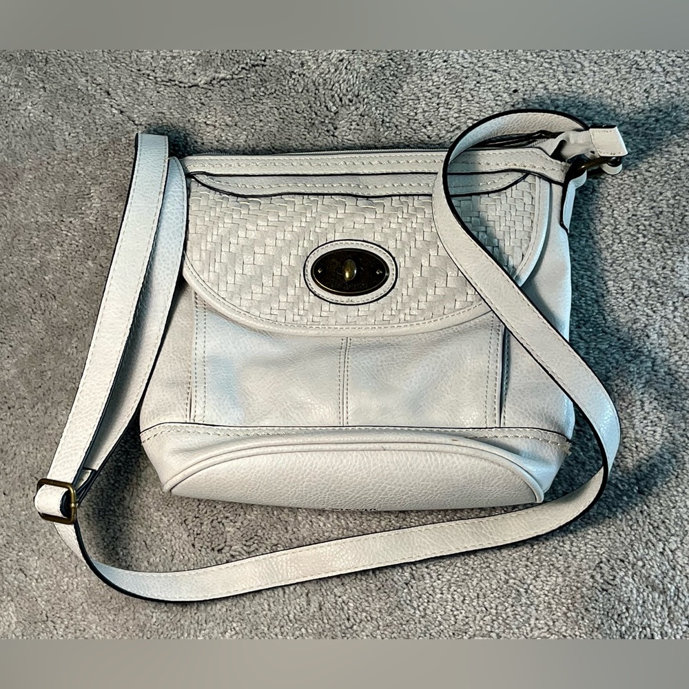 Concept White crossbody bag with gold hardware
